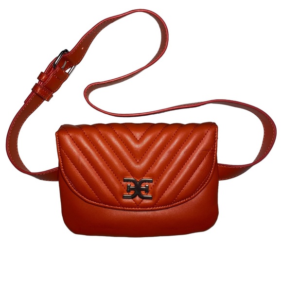 Sam Edelman Handbags - Sam Edelman Quilted Belt Bag / Shoulder Bag in Orange